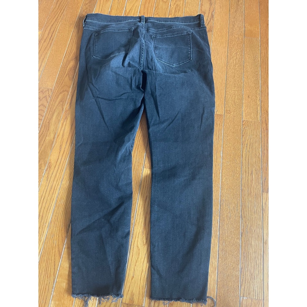 J Crew Jeans Womens Sz 32 Charcoal‎ Raw Hem Mid Rise Stretch Denim Straight - Picture 8 of 9